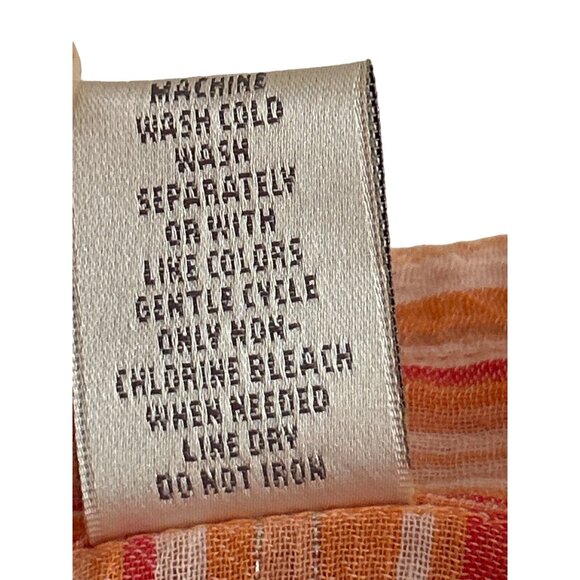 Studio Works Striped Button-Up Shirt Cotton Blend Orange & Pink, Size XL - Picture 5 of 7